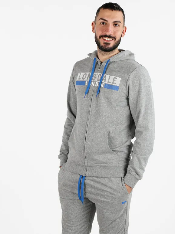 Lonsdale Sudadera de hombre con capucha y cremallera.