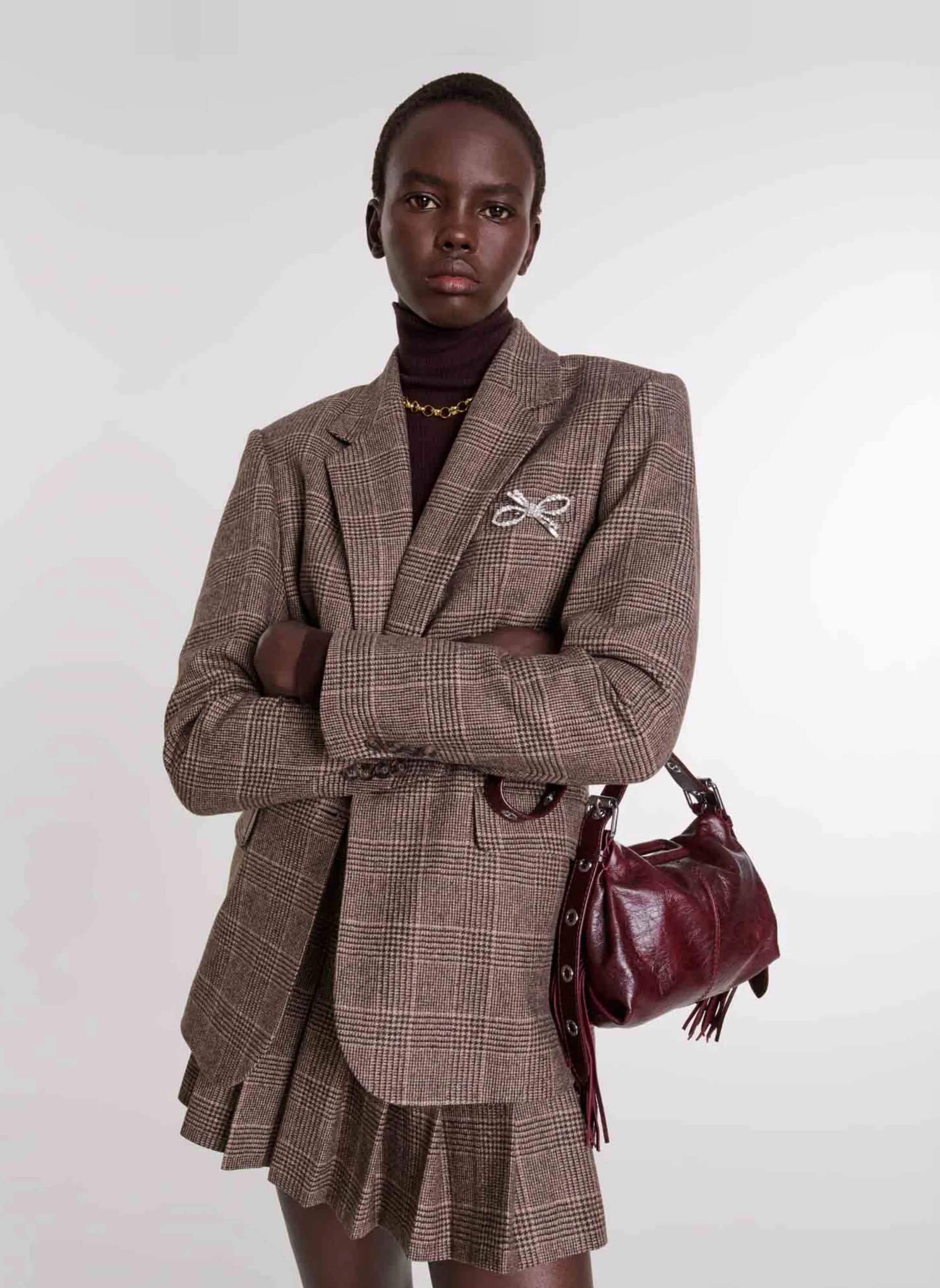 MAJE Chaqueta de sastre ajustada en marron