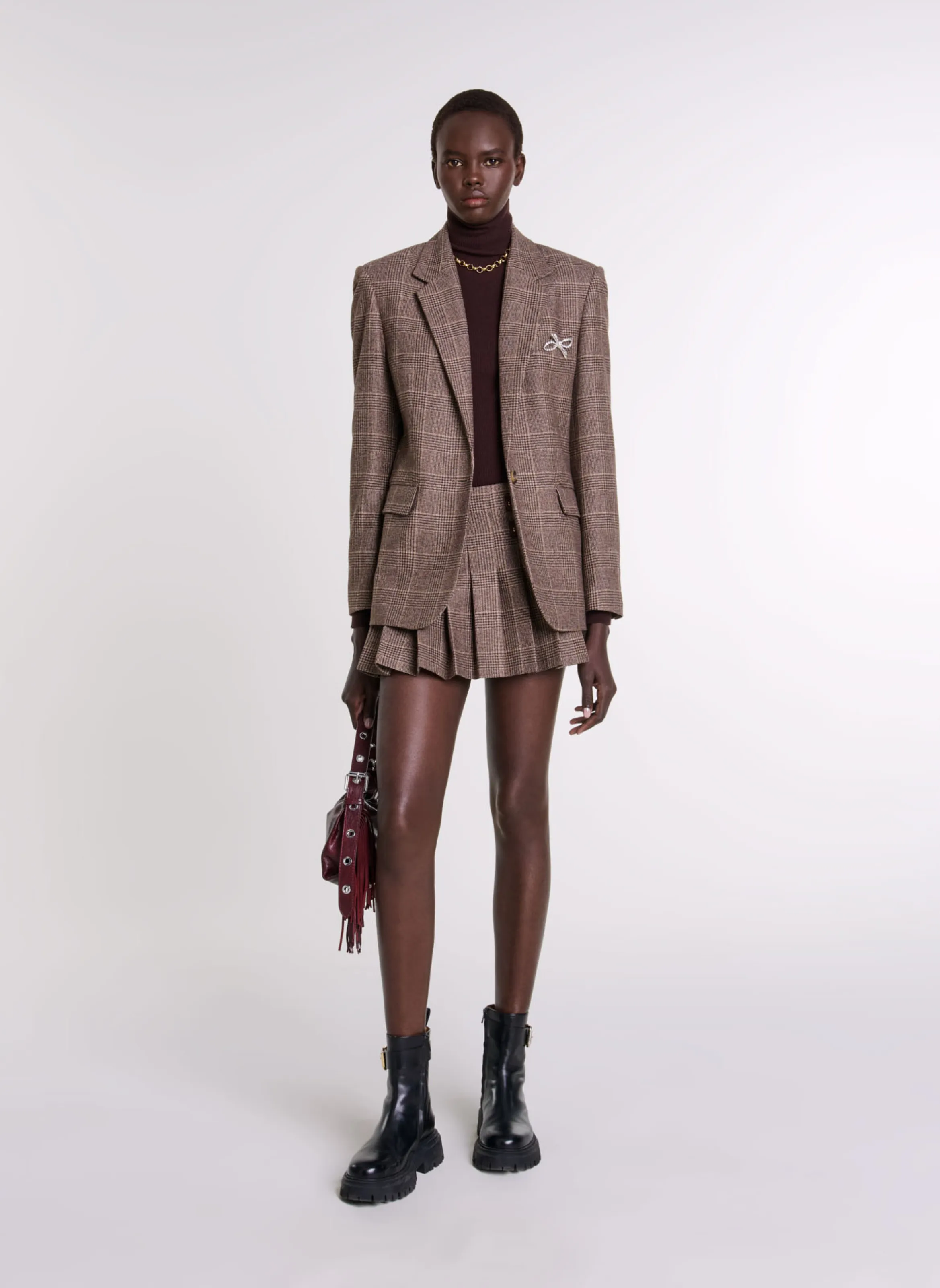 MAJE Chaqueta de sastre ajustada en marron