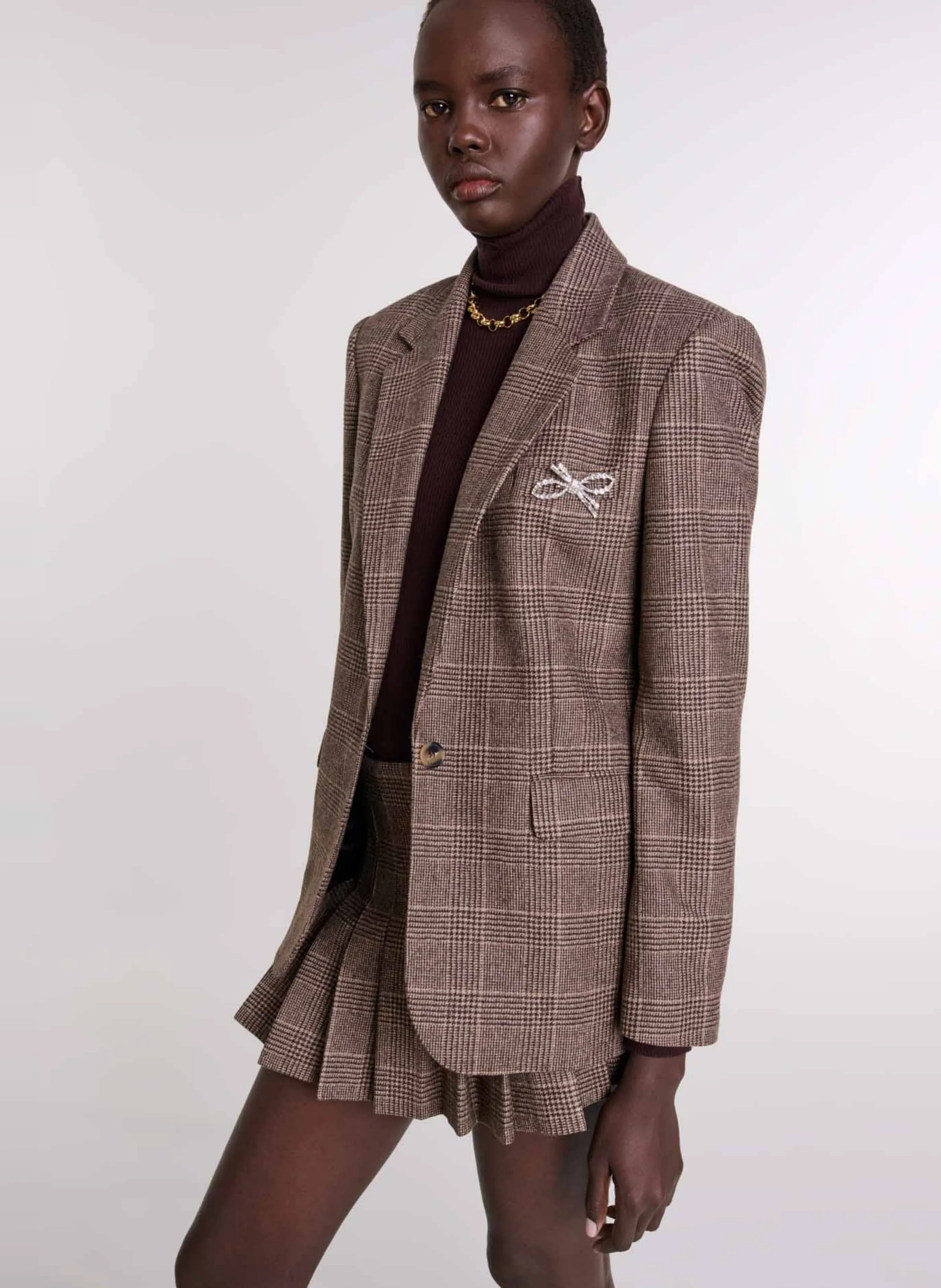 MAJE Chaqueta de sastre ajustada en marron
