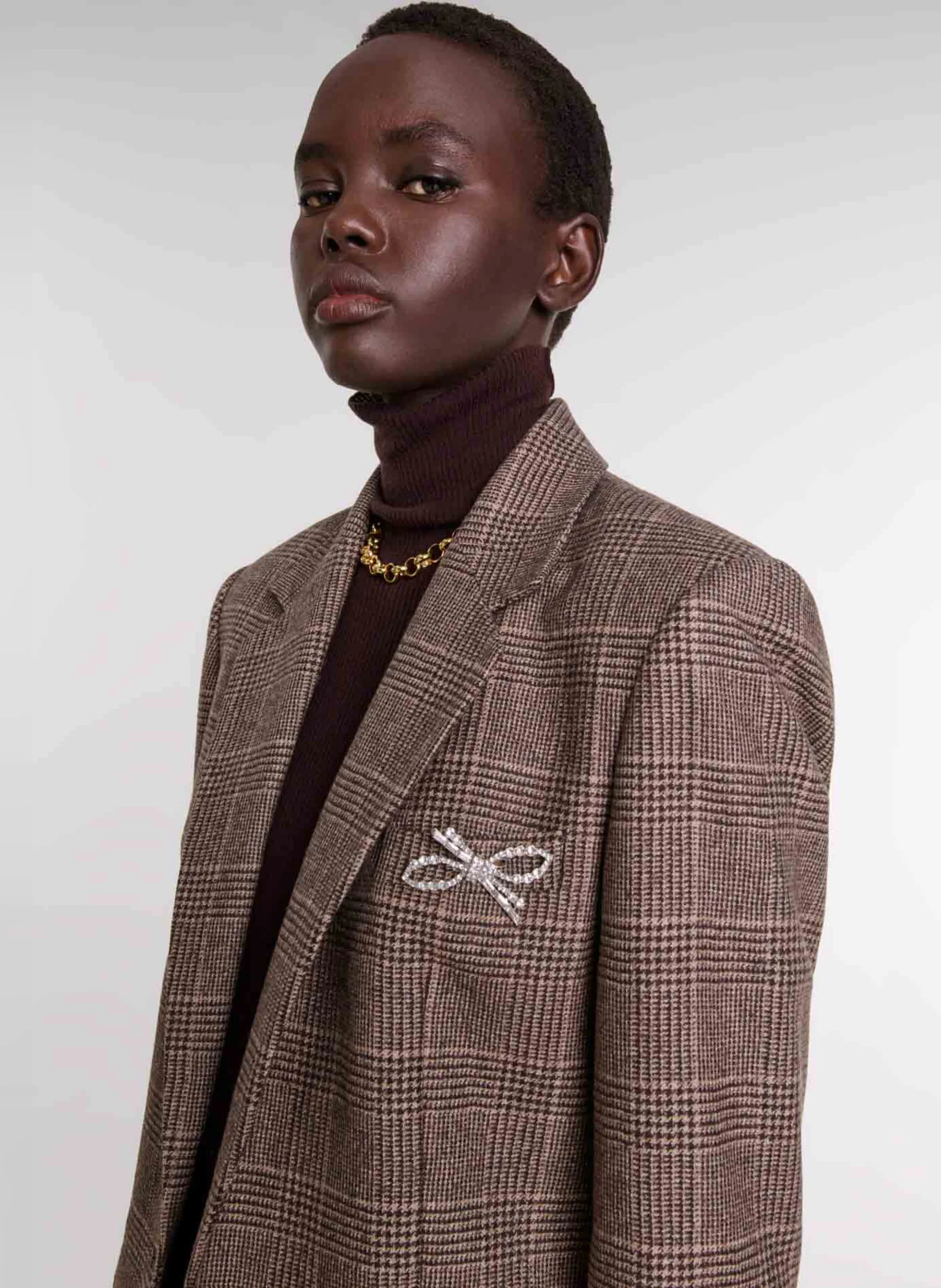 MAJE Chaqueta de sastre ajustada en marron