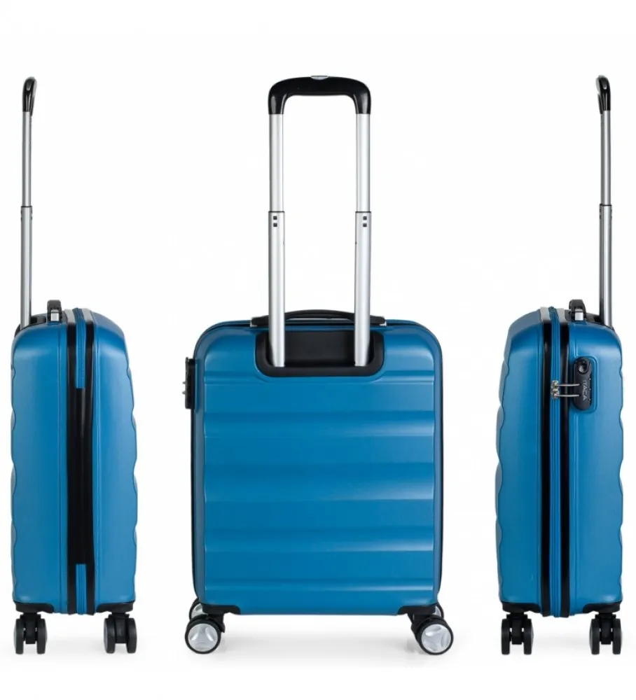 MALETA DE VIAJE CABINA TROLLEY ABS T71650 AZUL 55X40X20CM