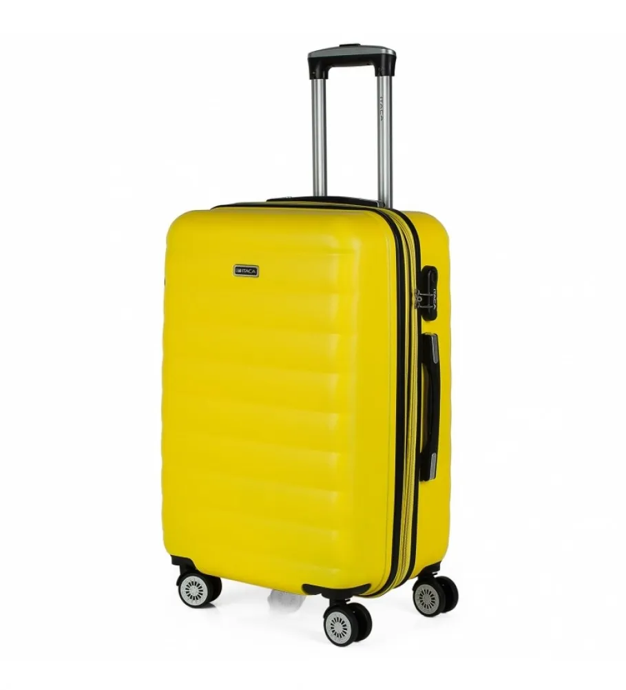 MALETA DE VIAJE RíGIDA 4 RUEDAS MEDIANA TROLLEY 71260 AMARILLO 65X42X26CM