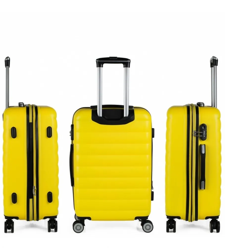 MALETA DE VIAJE RíGIDA 4 RUEDAS MEDIANA TROLLEY 71260 AMARILLO 65X42X26CM