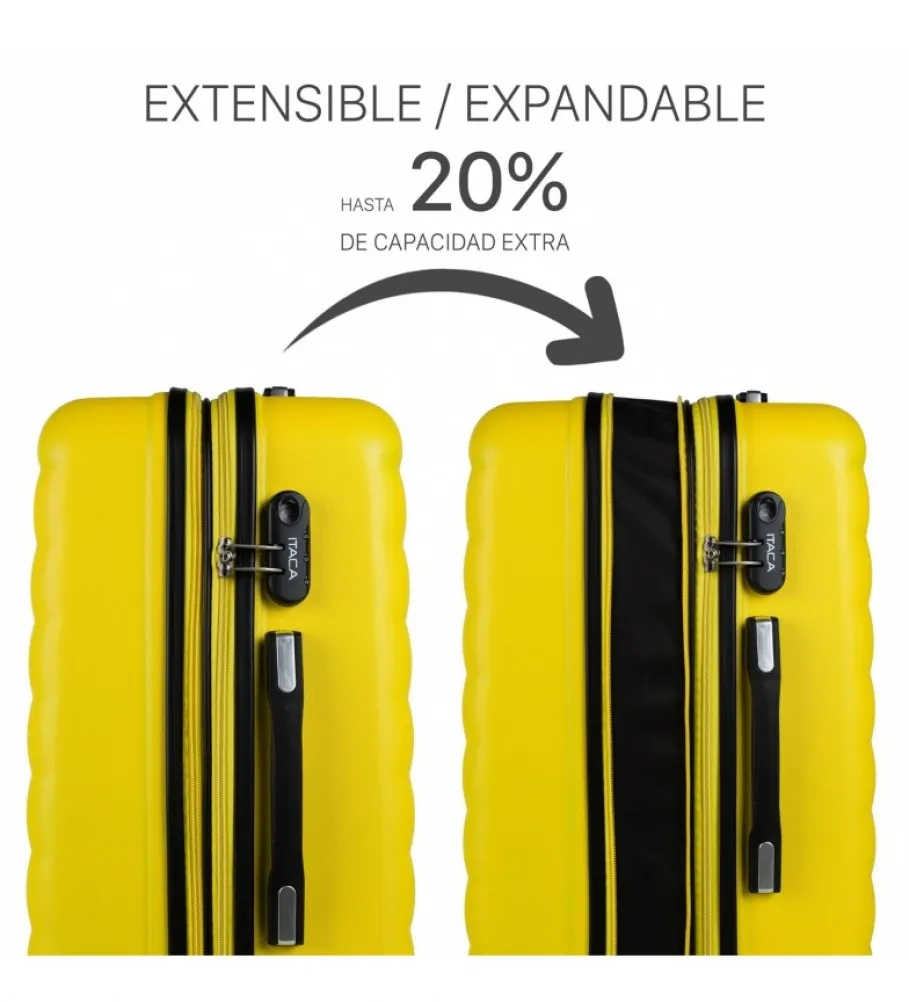 MALETA DE VIAJE RíGIDA 4 RUEDAS MEDIANA TROLLEY 71260 AMARILLO 65X42X26CM