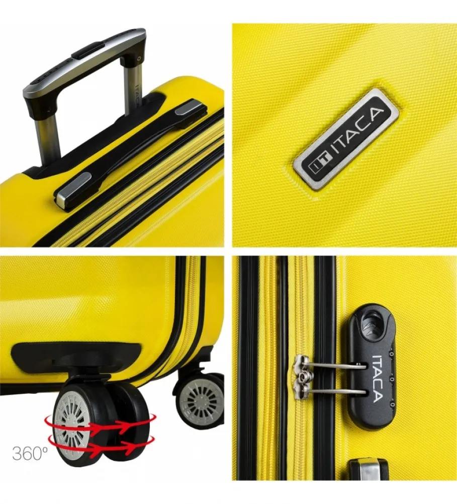 MALETA DE VIAJE RíGIDA 4 RUEDAS MEDIANA TROLLEY 71260 AMARILLO 65X42X26CM