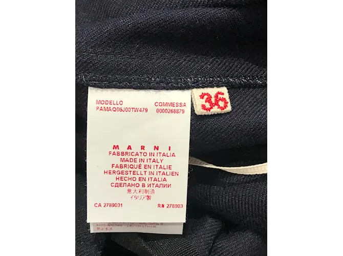 MARNI Pantalón T.ESO 38 Lana Azul 