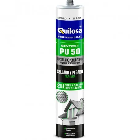 MASILLA POLIURETANO SINTEX PU50 SELLADO Y PEGADO 300ML NEGRO QUILOSA