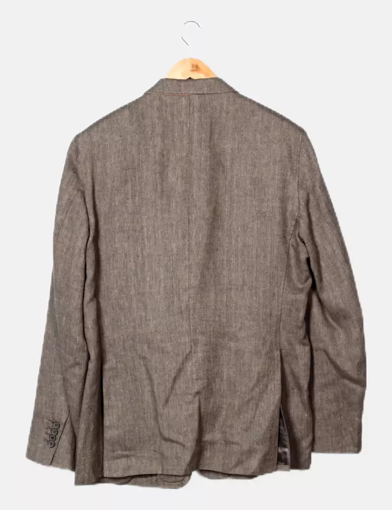 Massimo Dutti Chaqueta de traje jaspeada verde