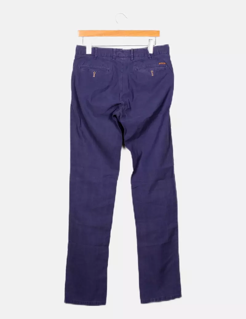 Massimo Dutti Pantalón azul recto