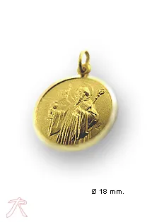 Medalla religiosa oro 1ª ley 18 ktes. San Benito. 106_BENITO18
