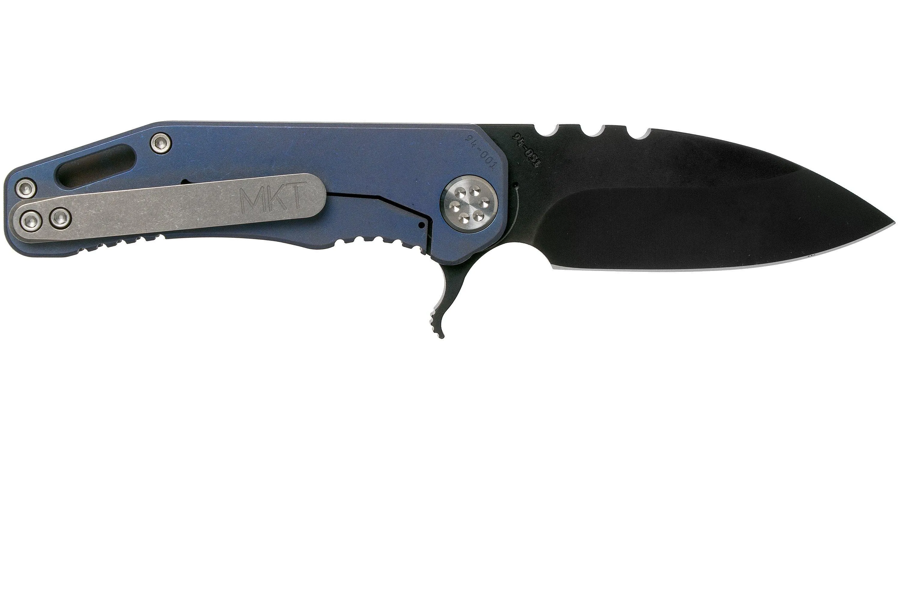 Medford 187F Flipper Faced & Flamed Tsunami Ti, Blue Spring, PVD Black D2, navaja