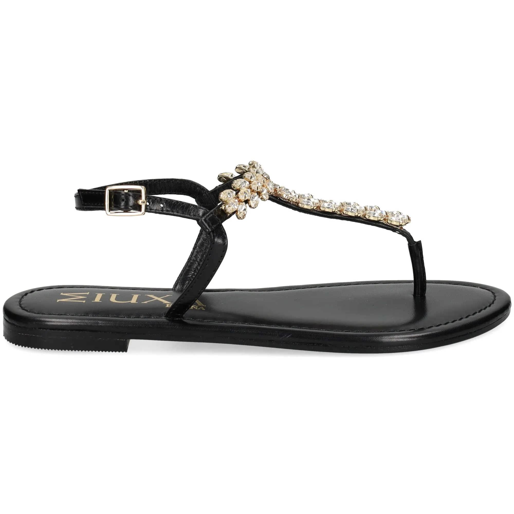 MIUXA Sandalias planas de Mujer NEGRO
