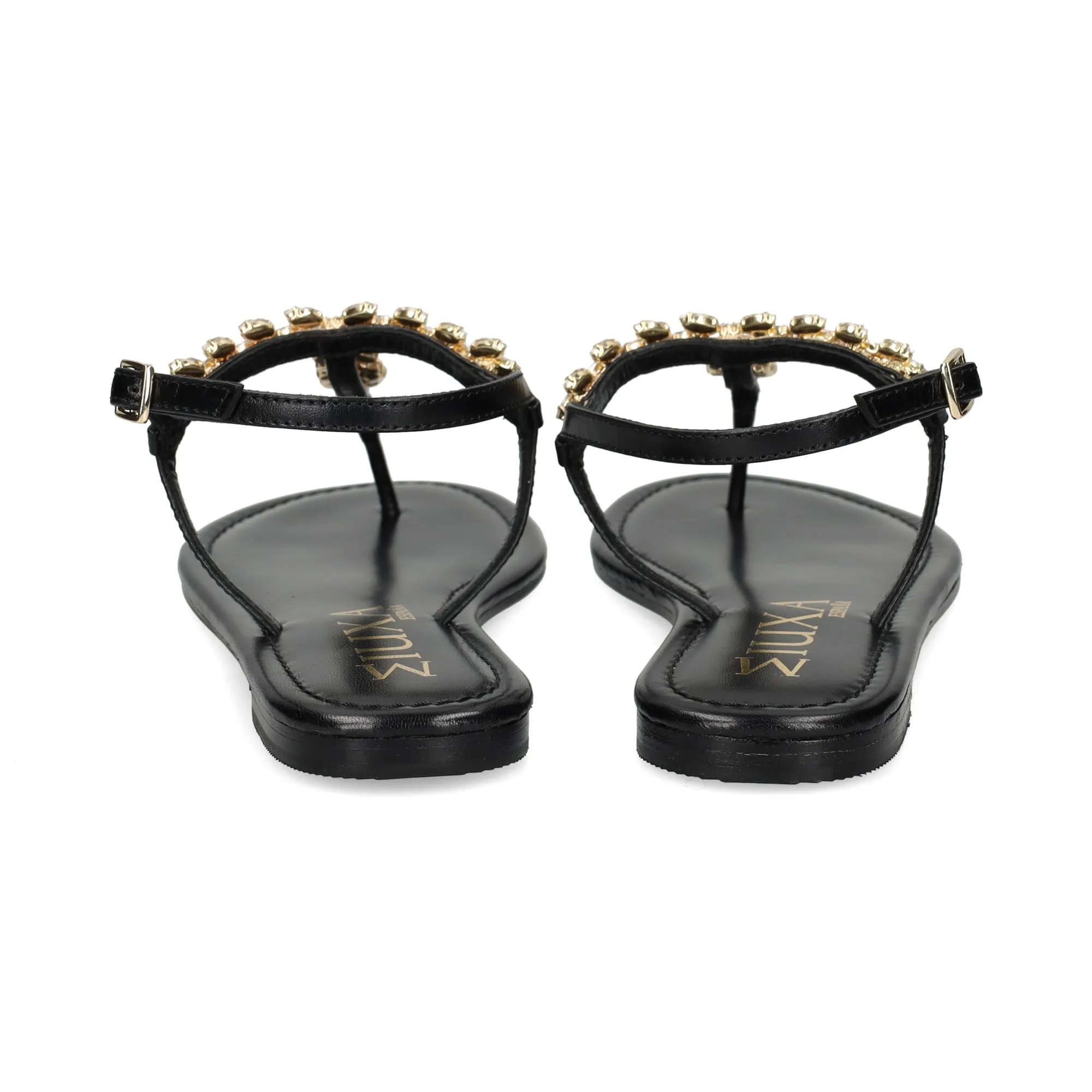 MIUXA Sandalias planas de Mujer NEGRO
