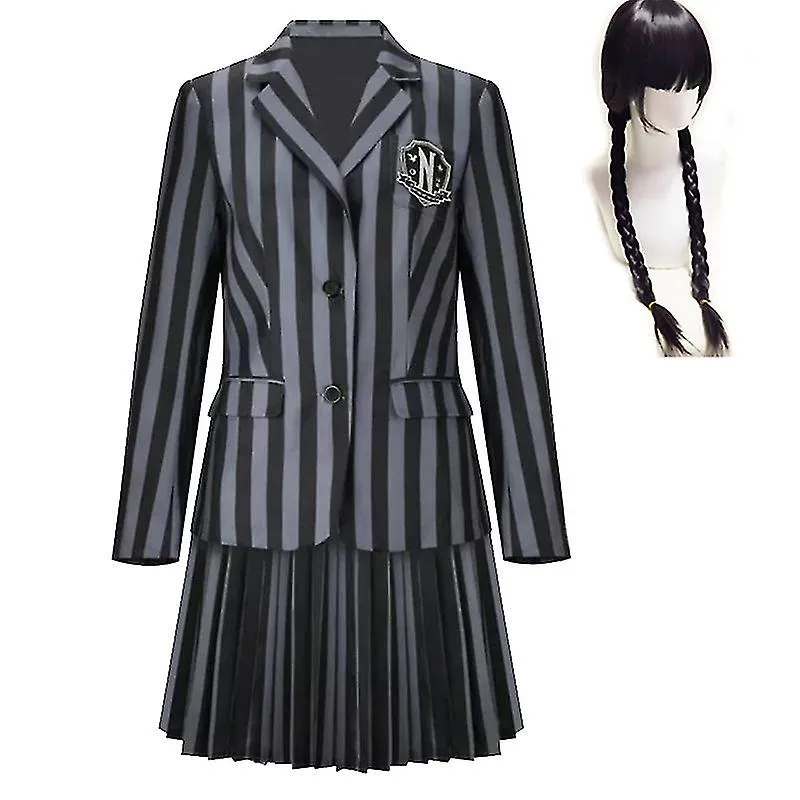 Miércoles Addams Cosplay Conjunto de disfraces Nevermore Academy Uniforme escolar Halloween Carnaval Fiesta Disfraz para adultos