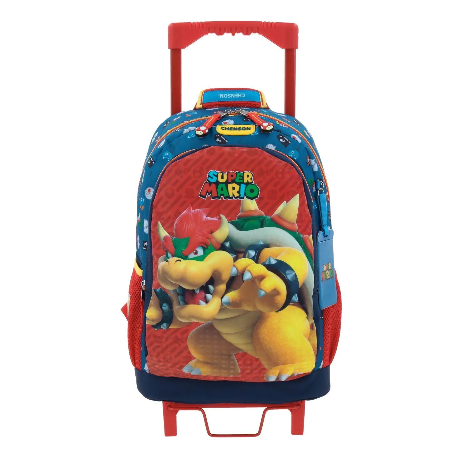 Mochila Con Ruedas Azul Grande Mario Bros Para Nio Chenson Wers