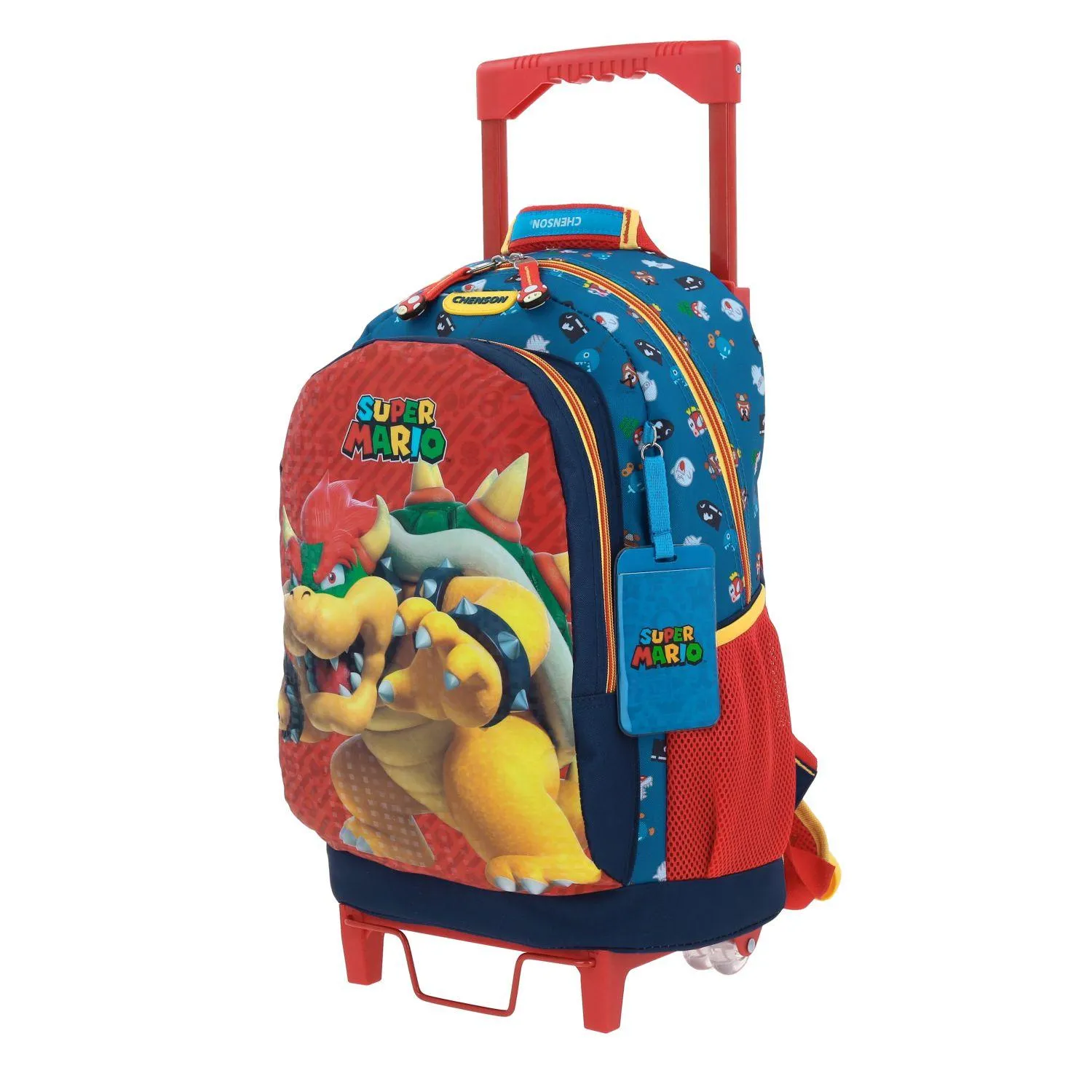 Mochila Con Ruedas Azul Grande Mario Bros Para Nio Chenson Wers
