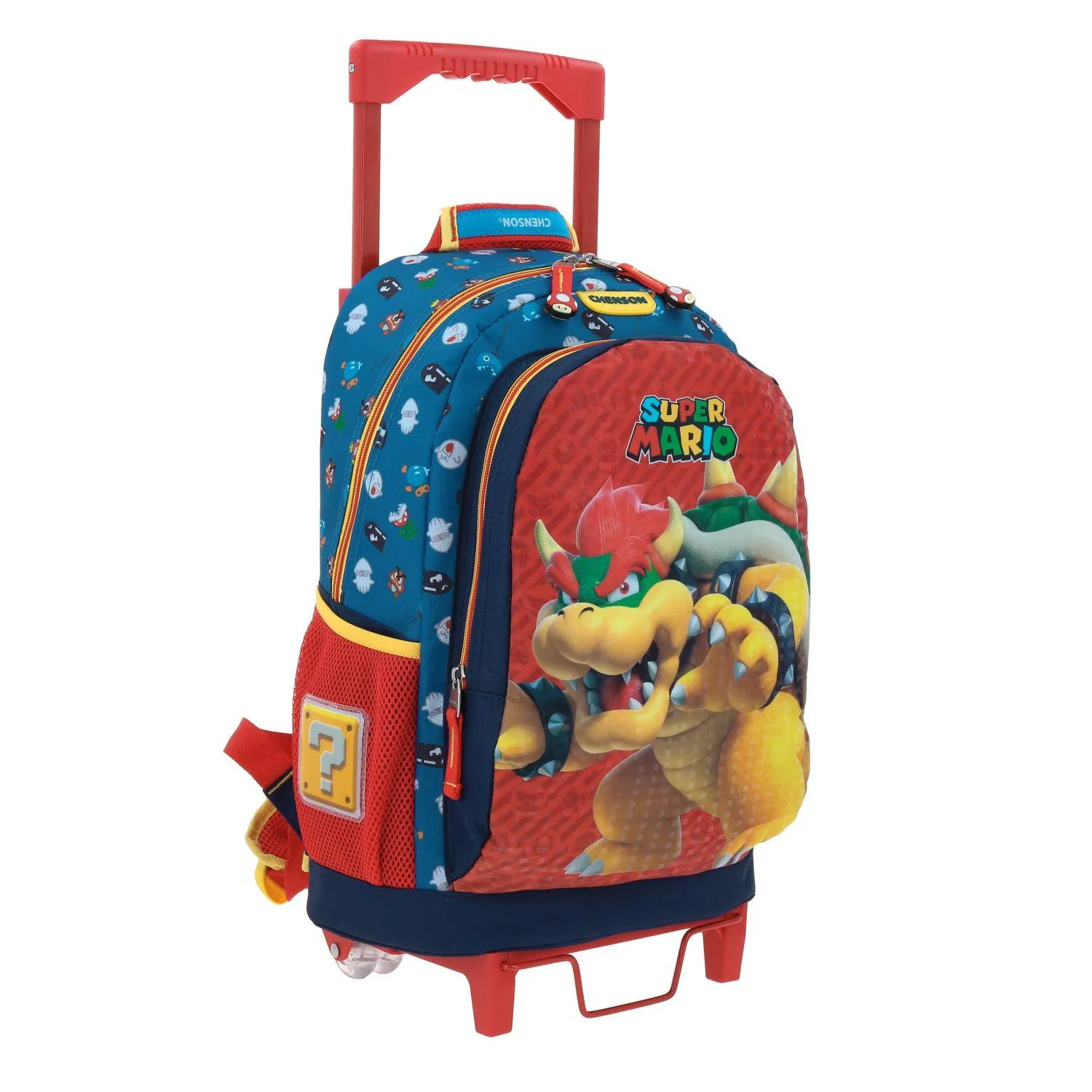 Mochila Con Ruedas Azul Grande Mario Bros Para Nio Chenson Wers