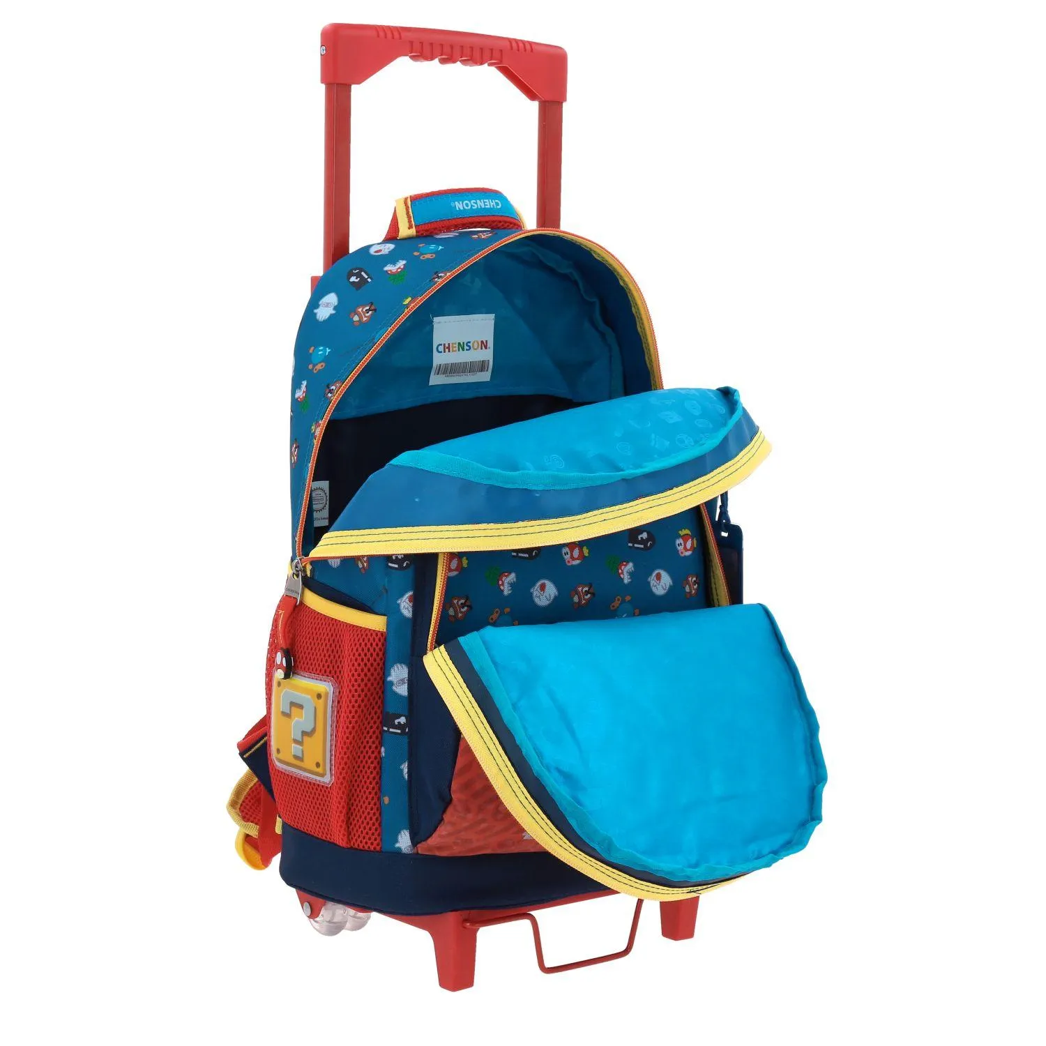 Mochila Con Ruedas Azul Grande Mario Bros Para Nio Chenson Wers