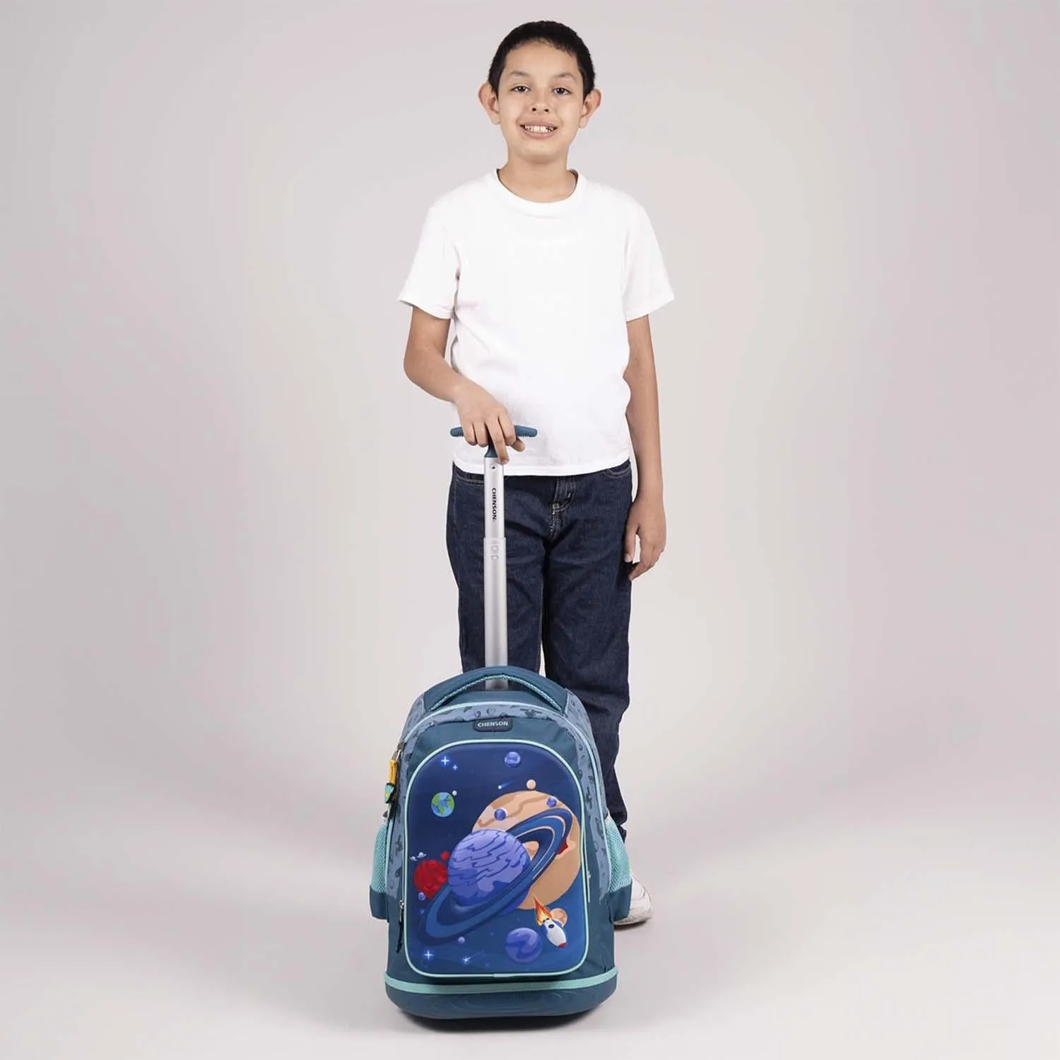 Mochila Con Ruedas Grande Azul Para Nia Chenson Found