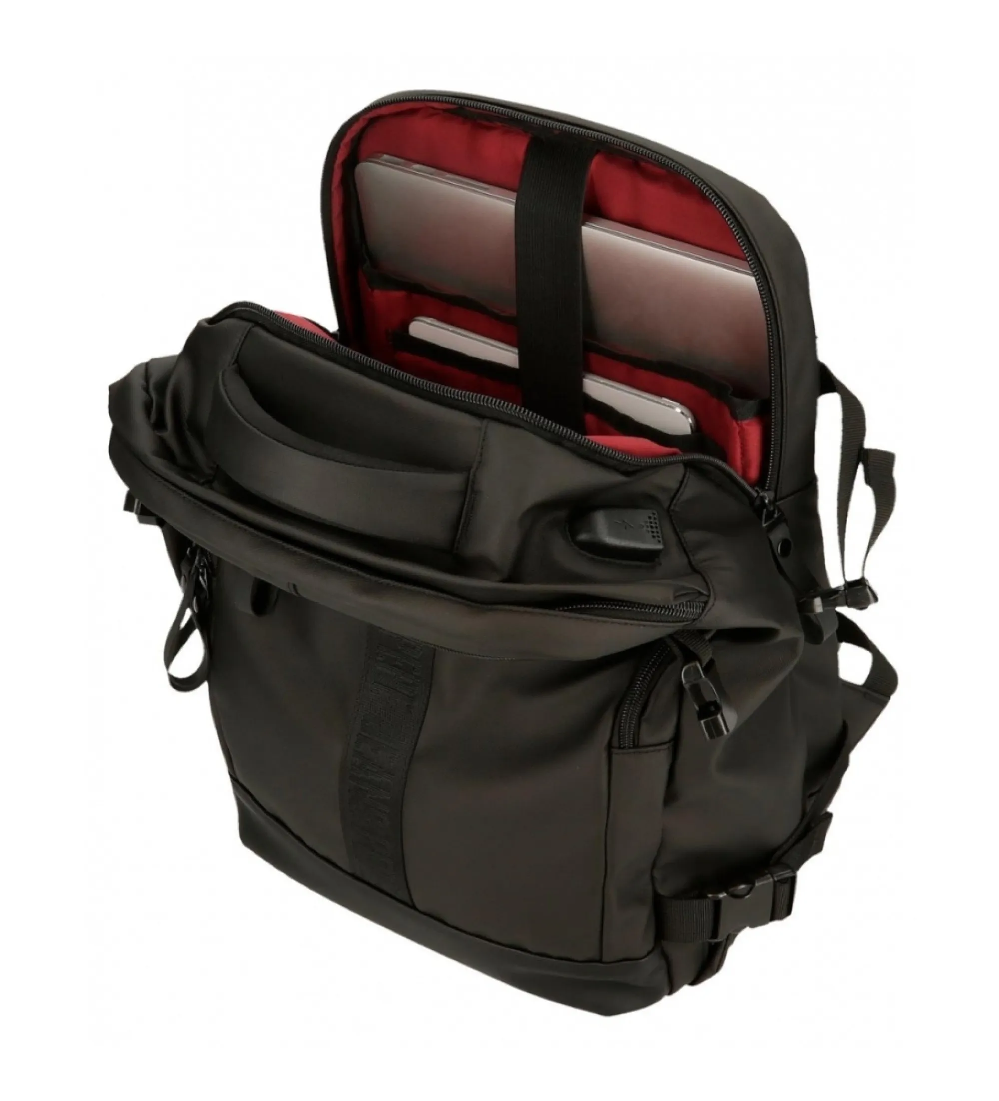 Mochila de viaje adaptable portaordenador y tablet Pepe Jeans Hoxton negro