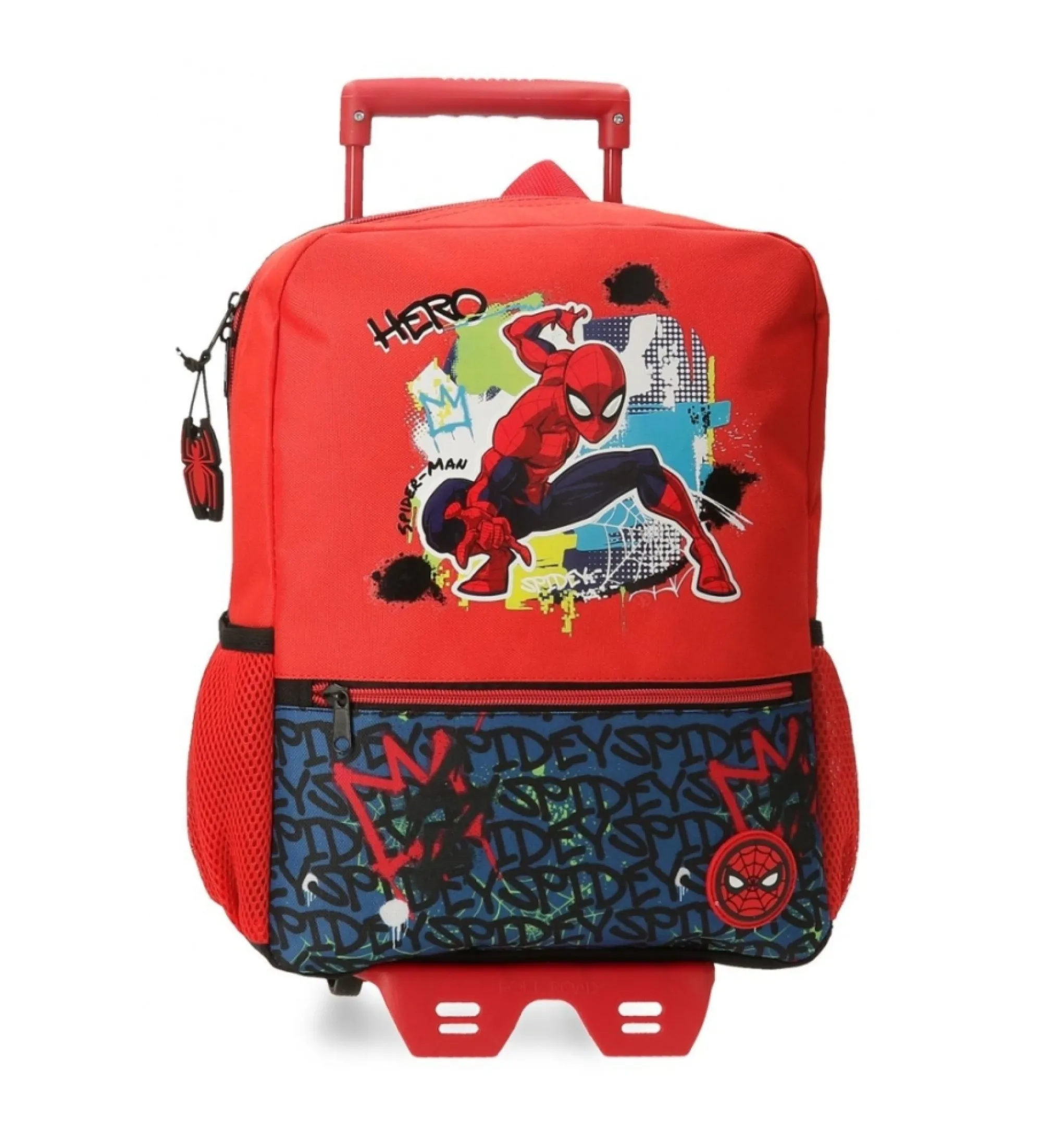 Mochila Spiderman urban 40cm  con carrorojo, marino