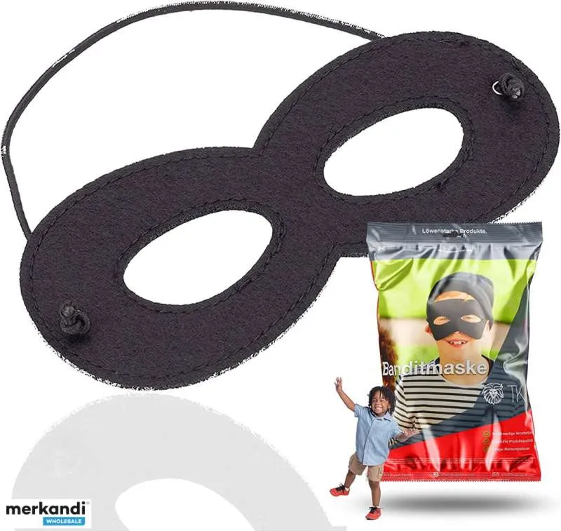 Máscara de ojo de bandido Máscara de ladrón negra para niños y adultos en el carnaval