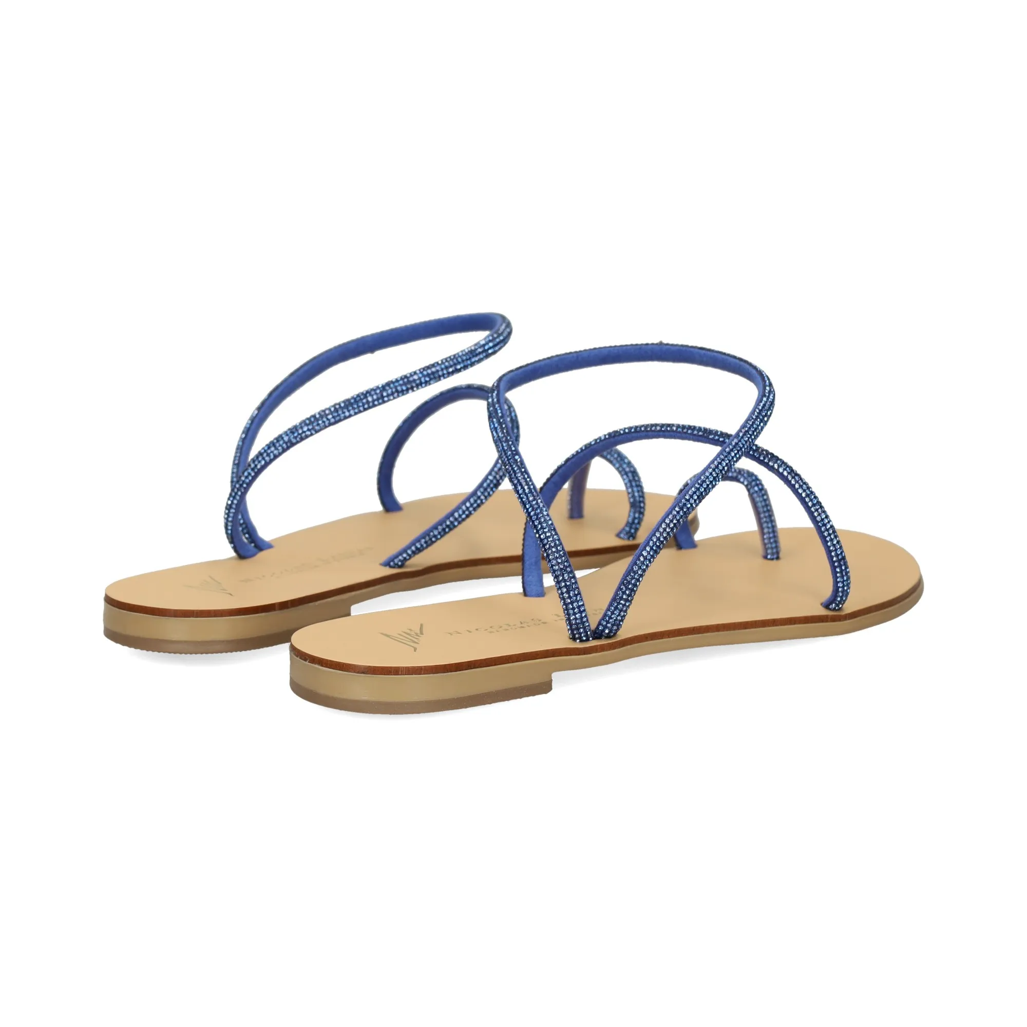 NICOLAS LAINAS Sandalias planas de Mujer AZUL