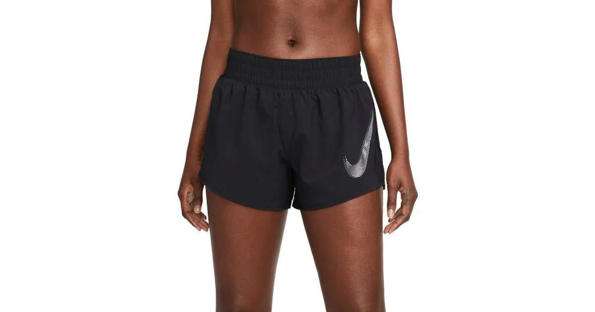 NIKE DRIFIT ONE SWOOSH MIDRISE BRIEFLINED RUNNING SHORTS