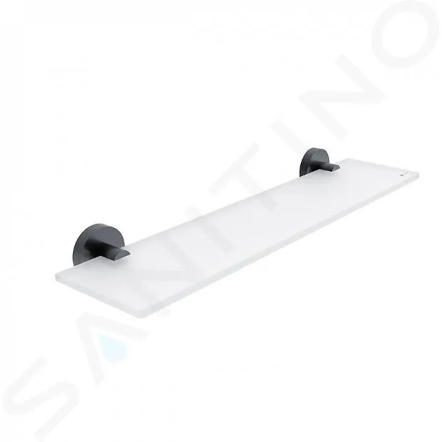NIMCO UNIX  ESTANTE, LONGITUD 50 CM, CRISTAL ESMERILADO/NEGRO MATE UNC 13091B5090