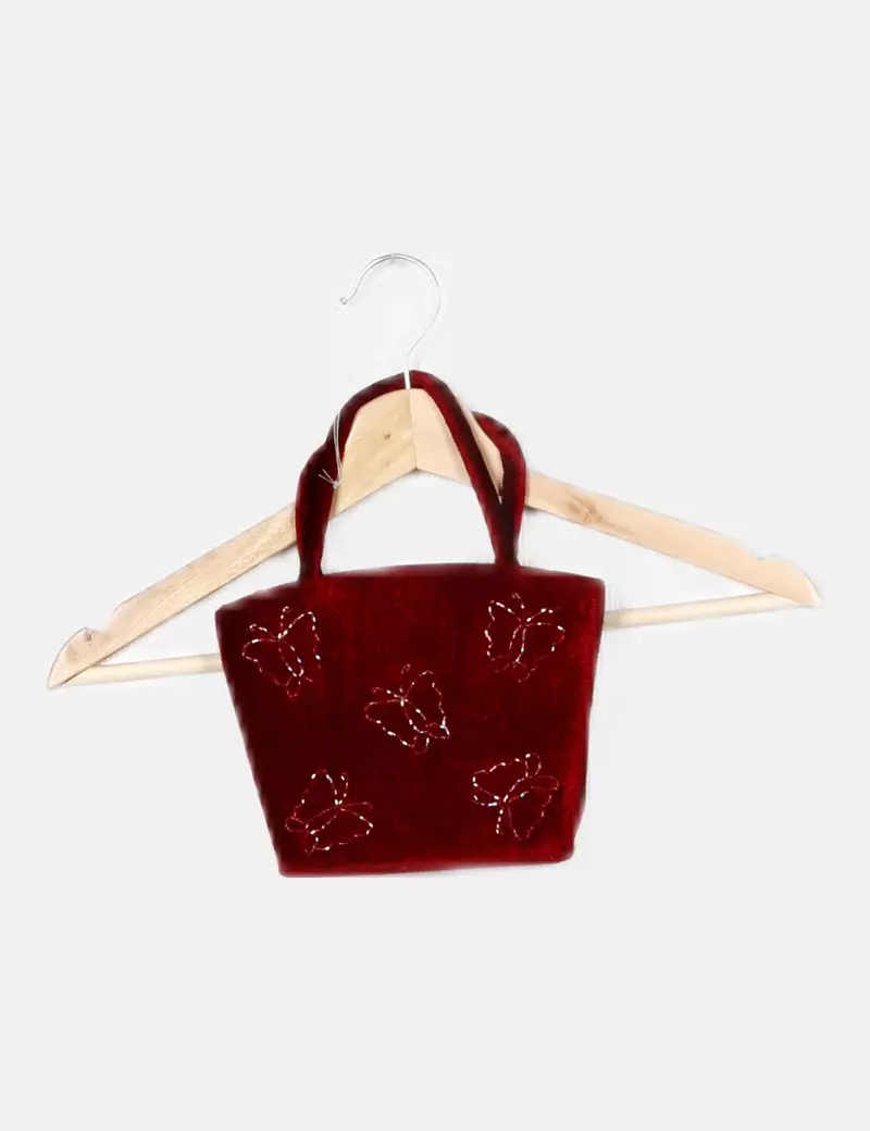 NoName Bolso terciopelo granate