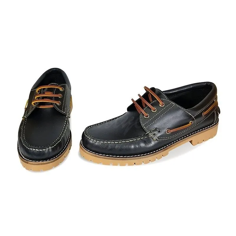 Náuticos de Hombre Piel 200 Negro, de Casual Shoes