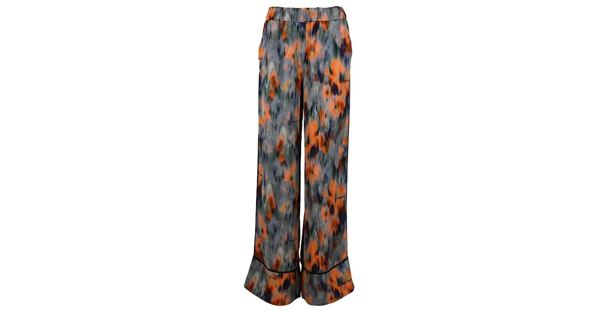 OFF WHITE PANTALóN CHINO OFFWHITE EN VISCOSA MULTICOLOR IMPRESIóN DE PITóN 