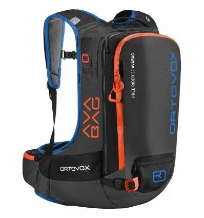 Pack Airbag Bag Freerider 22 Avabag Ortovox negro antracita + Cartucho