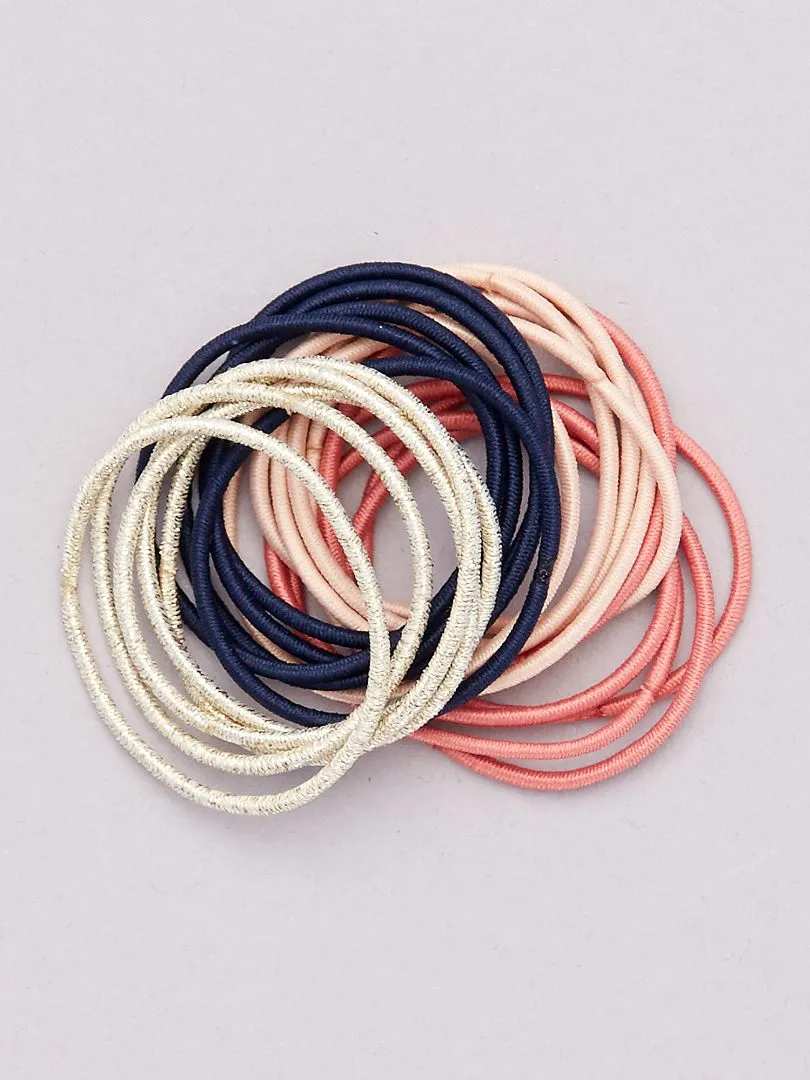 PACK DE 20 GOMAS PARA EL PELO  ROSA