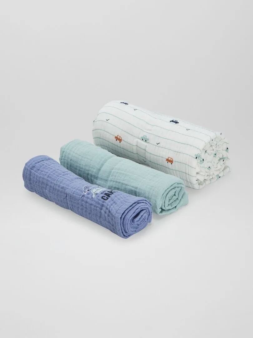 PACK DE 3 MUSELINAS PARA BEBé  BLANCO