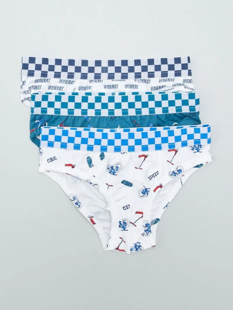 PACK DE 3 SLIPS CON ESTAMPADO  BLANCO