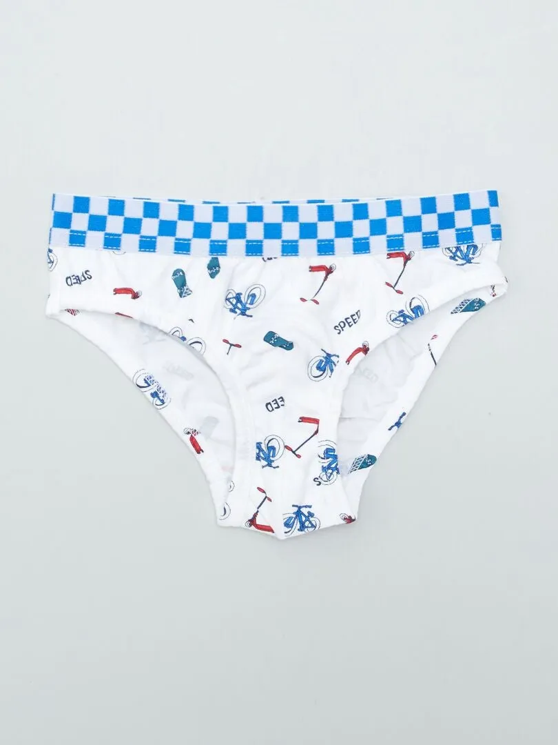 PACK DE 3 SLIPS CON ESTAMPADO  BLANCO