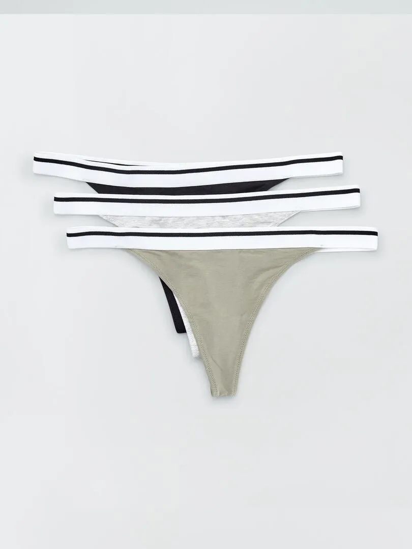 PACK DE 3 TANGAS DE ALGODóN  GRIS