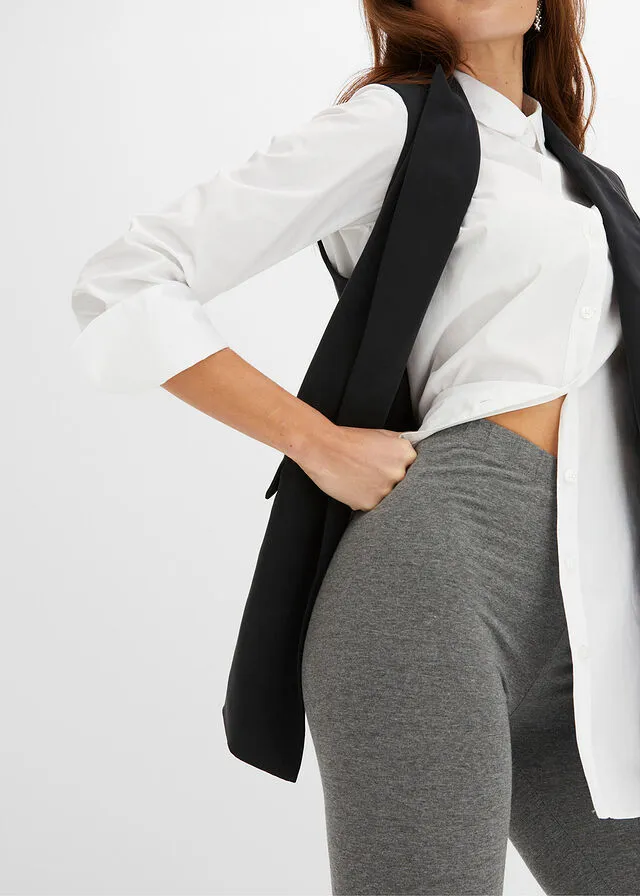 PACK DE DOS LEGGINGS BáSICOS GRIS JASPEADONEGRO
