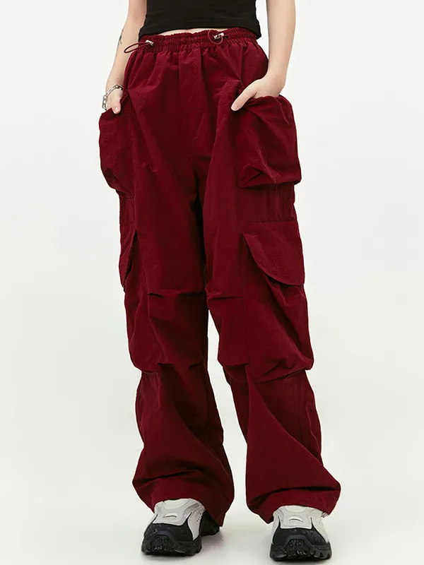 Pantalones cargo con bolsillo con cordón