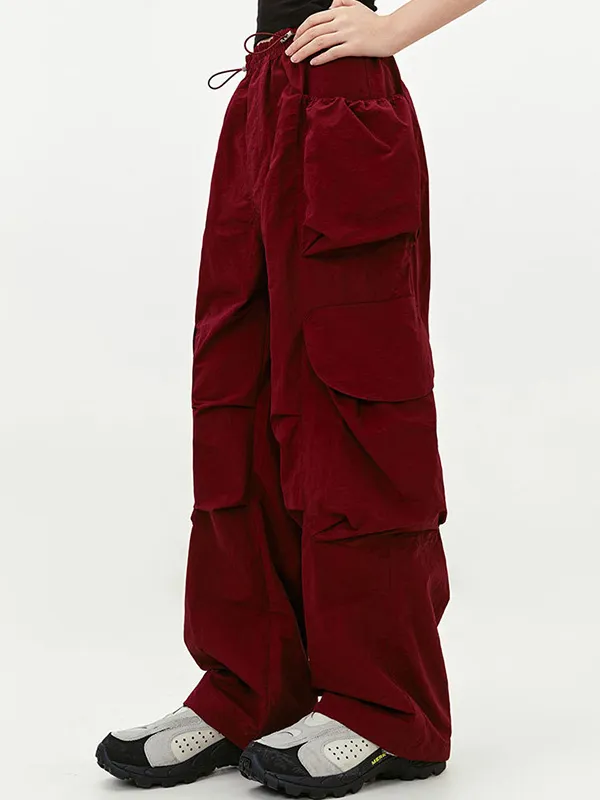 Pantalones cargo con bolsillo con cordón