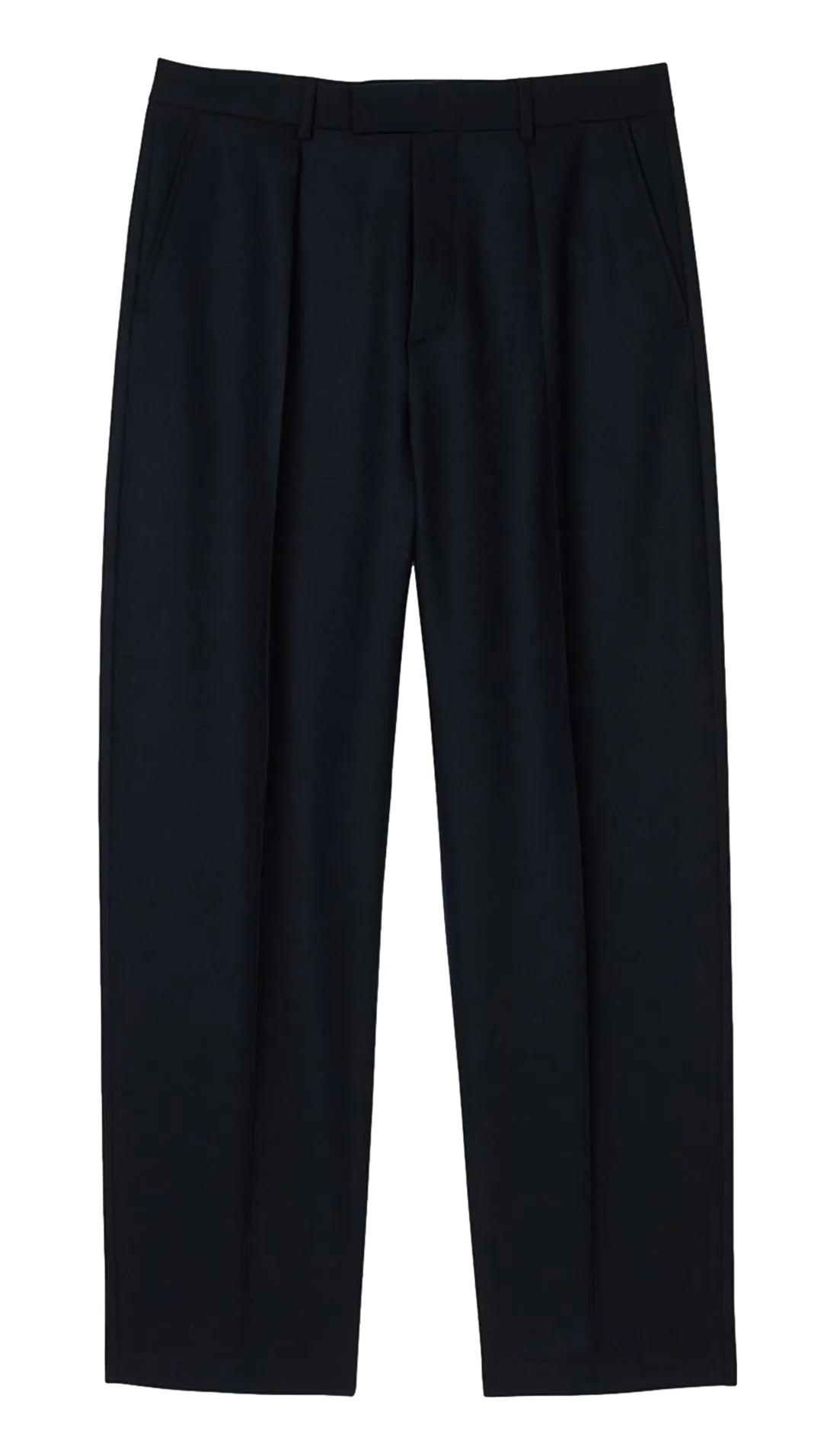 Pantalón ancho de lana virgen en azul