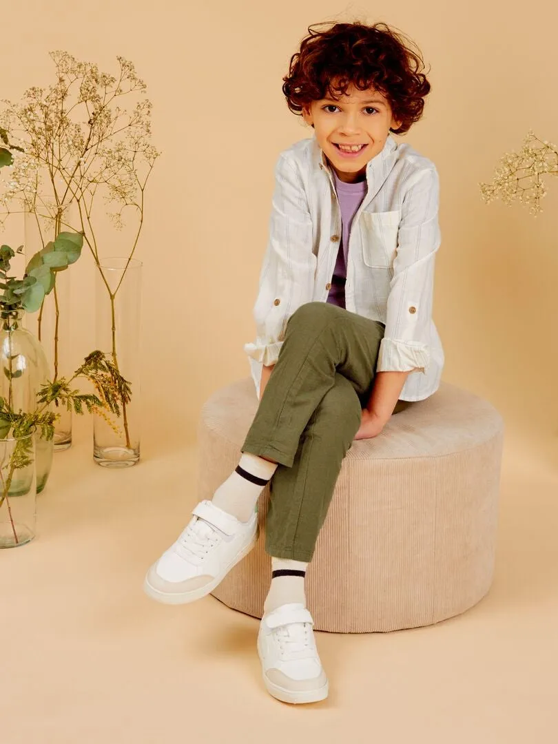 PANTALóN CHINO DE LINO  VERDE