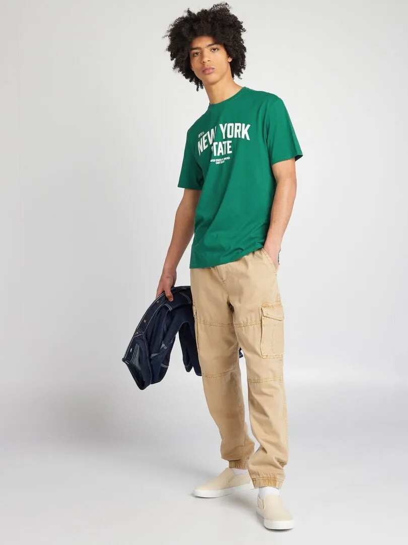 PANTALóN CON BOLSILLOS EN LOS LATERALES  BEIGE