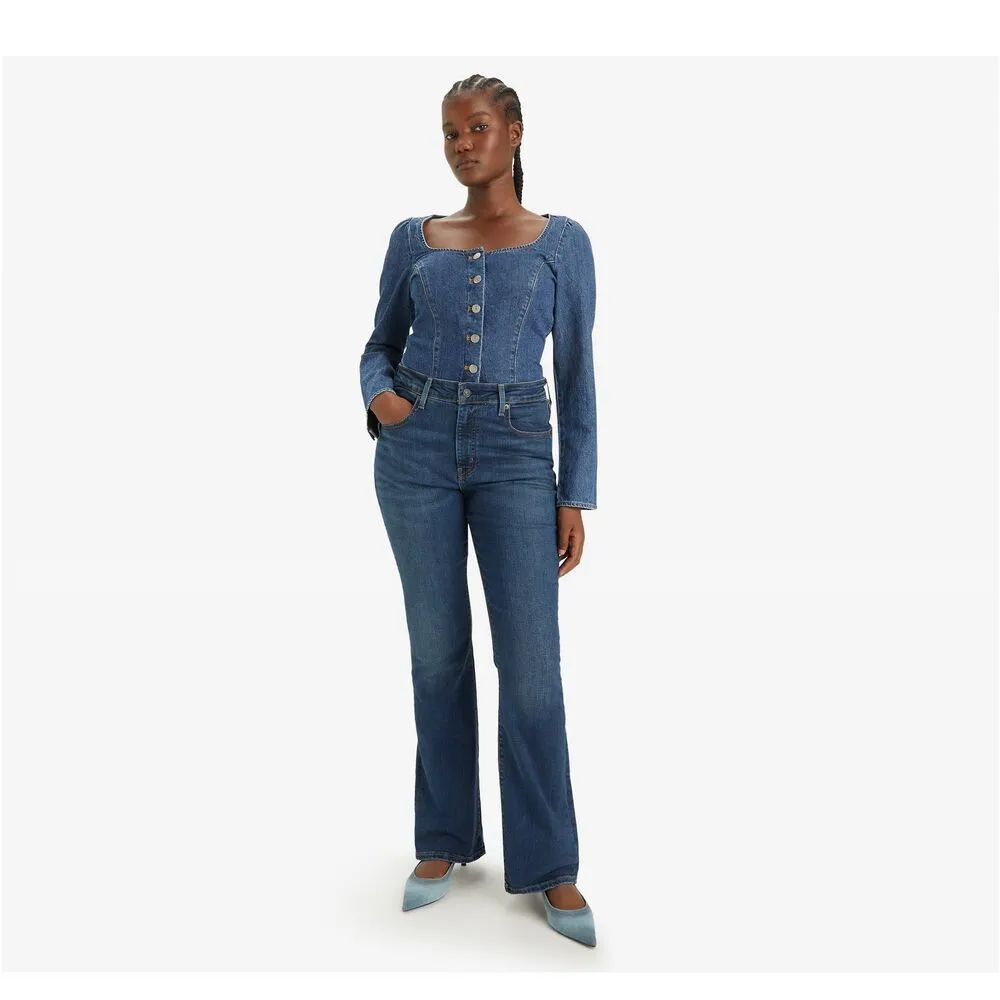 PANTALóN LEVIS MUJER TIRO ALTO 725 BOOTCUT DARK INDIGO WORN IN  AZUL W27L32