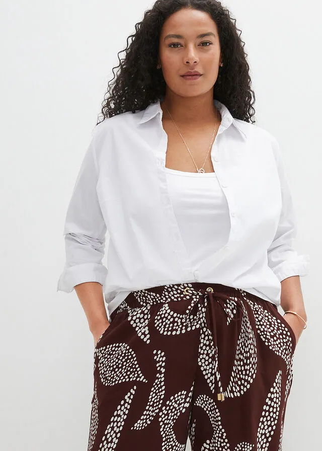 PANTALóN MARLENE DE VISCOSA VERDE OSCUROBLANCO LANA ESTAMPADO