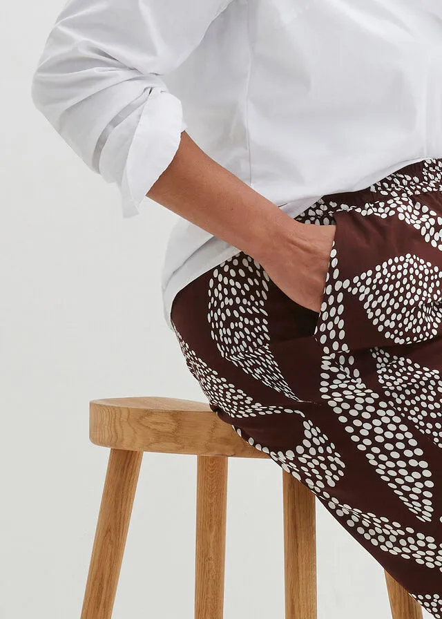 PANTALóN MARLENE DE VISCOSA VERDE OSCUROBLANCO LANA ESTAMPADO