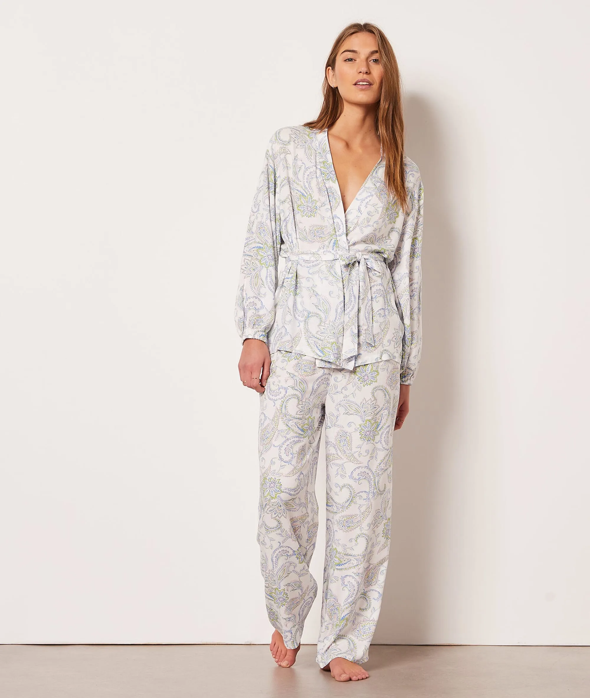 PANTALóN PIJAMA ESTAMPADO PAISLEY IMP FD ECRU  ETAM