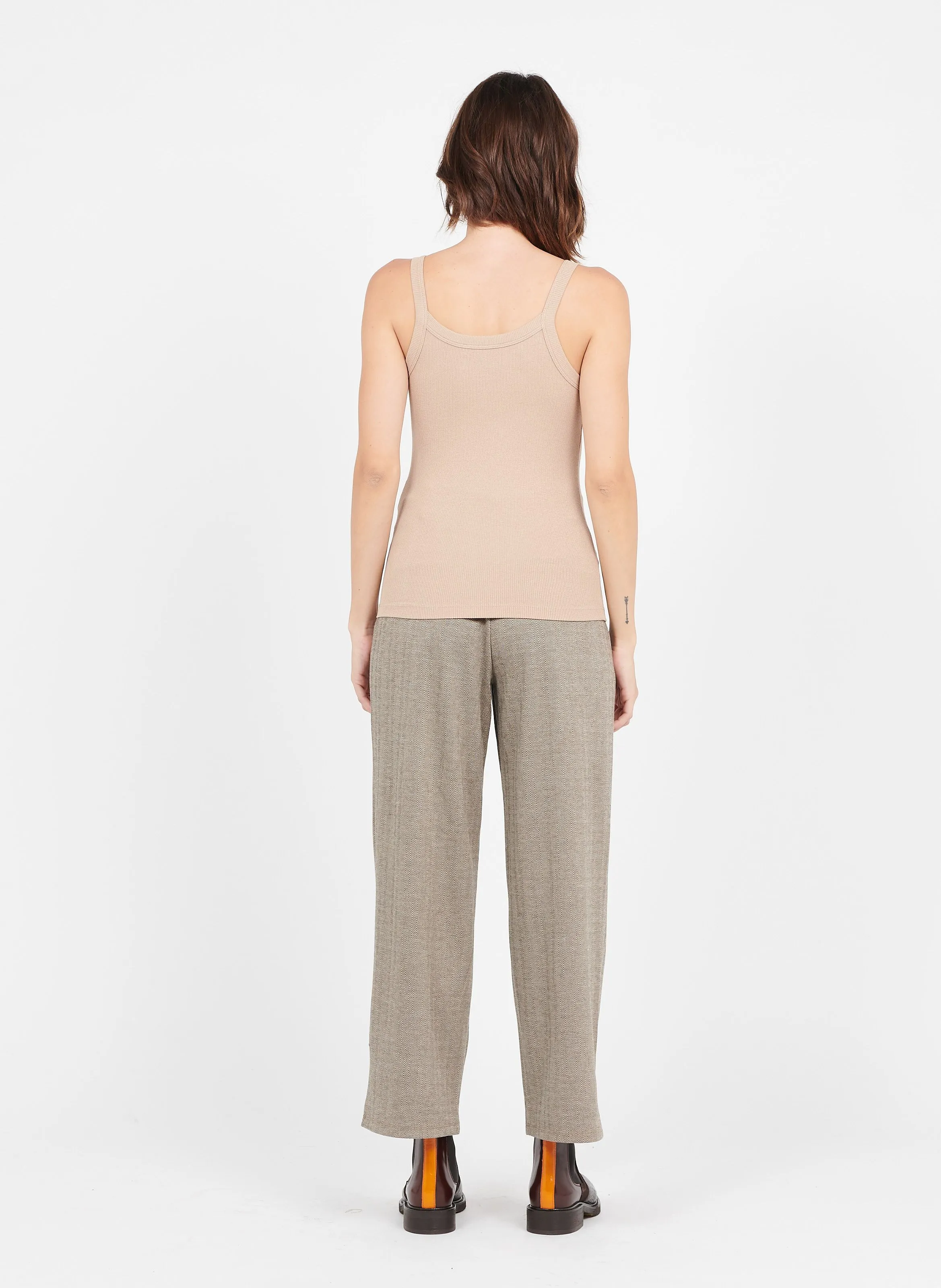 Pantalón recto en marron